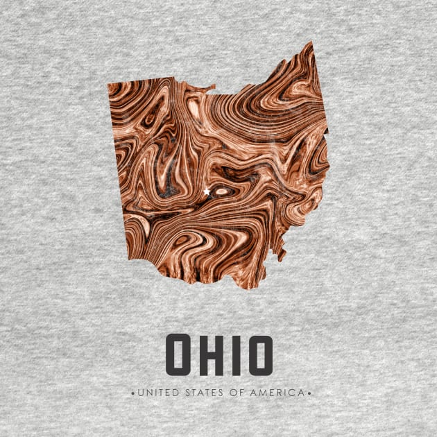 Ohio state map abstract brown by StudioGrafiikka